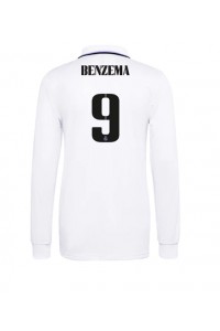 Real Madrid Karim Benzema #9 Fotballdrakt Hjemme Klær 2022-23 Lange ermer